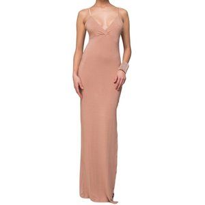 Kikiriki Surplice Sleeveless Maxi Slip Dress Blush Pink Size Large NWT